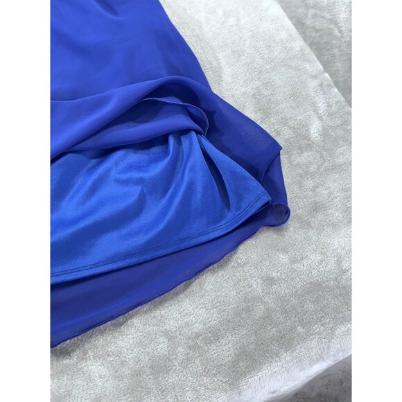 IZ Byer Women’s Large Blue Ruffle Sleeveless Blouse Tank Top Dressy Casual - Picture 6 of 11